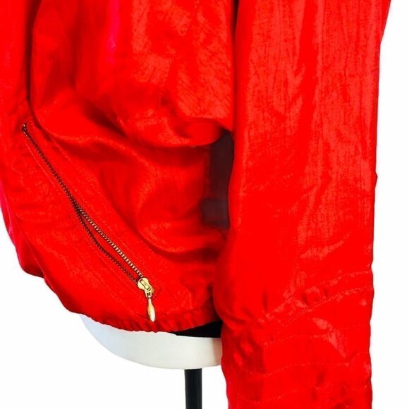 VINTAGE TRAIL Red Satin Bomber Jacket Size Small - Picture 5 of 11